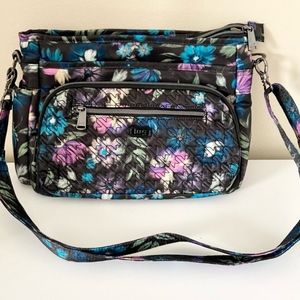 EUC Lug Shimmy Crossbody Bag Bloom Black